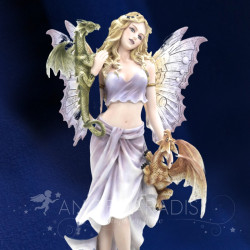 Fée violette avec deux dragons – grande décoration féerique