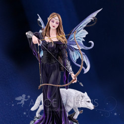 Figurine Fée « Osmose du Loup Blanc » – Modèle grand format