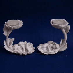 2 BOUGEOIRS ANGE AVEC ROSE