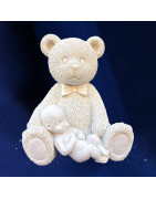 Anges avec ourson, doudou, peluche